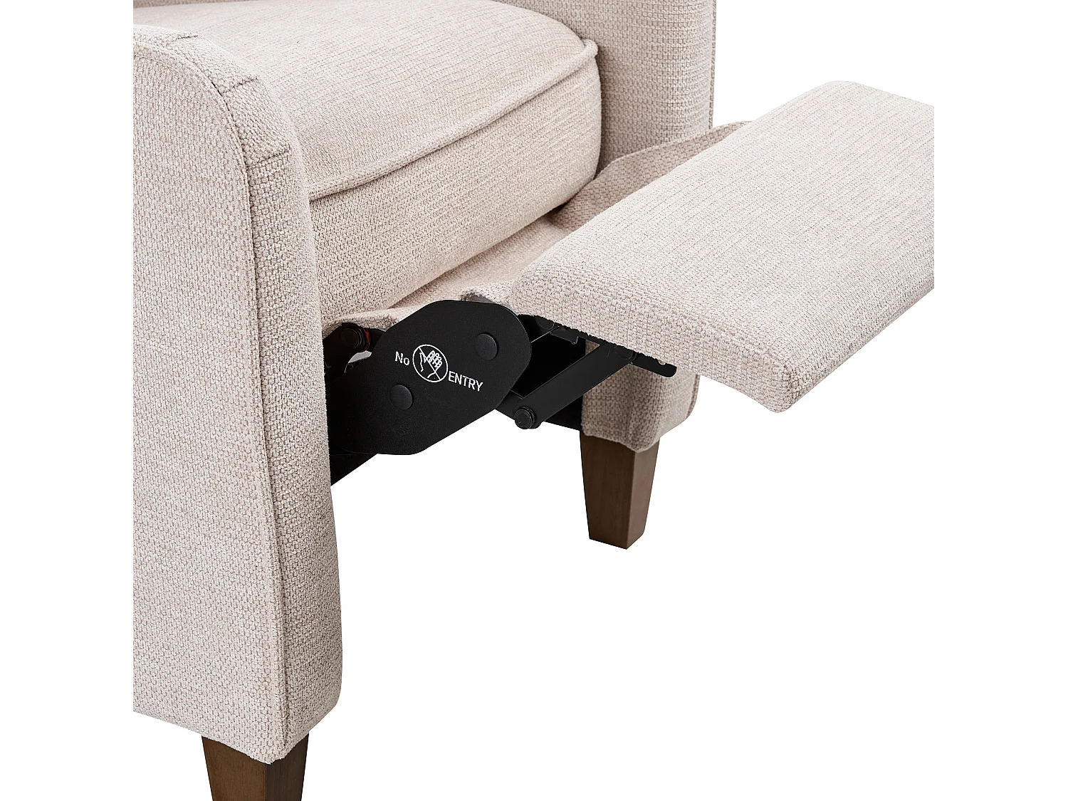 Fauteuil inclinable ROYSTON Repose-pieds inclus Tissu Beige