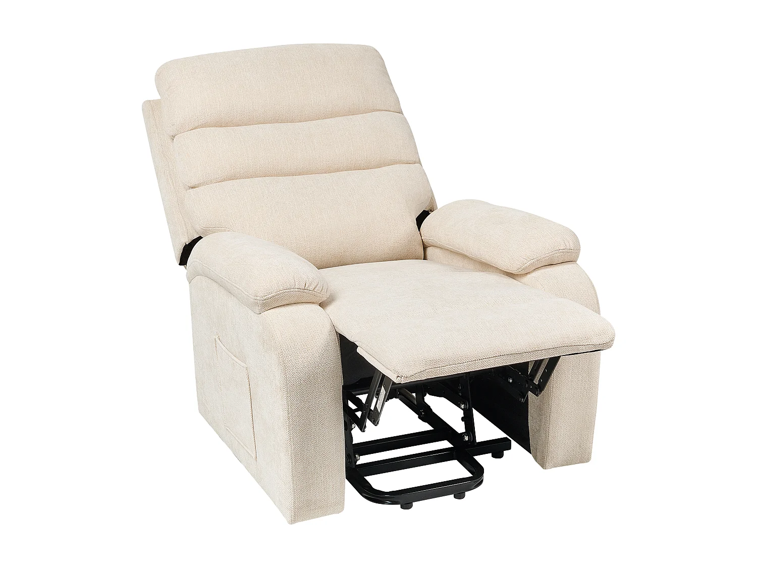 Fauteuil inclinable électrique RISE Repose-pieds inclus Tissu Beige clair