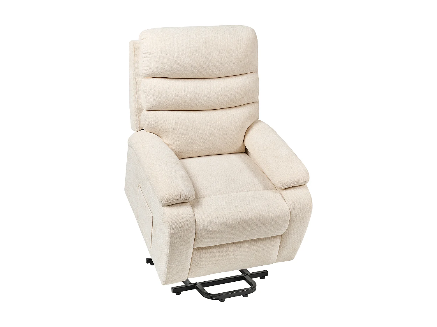 Fauteuil inclinable électrique RISE Repose-pieds inclus Tissu Beige clair
