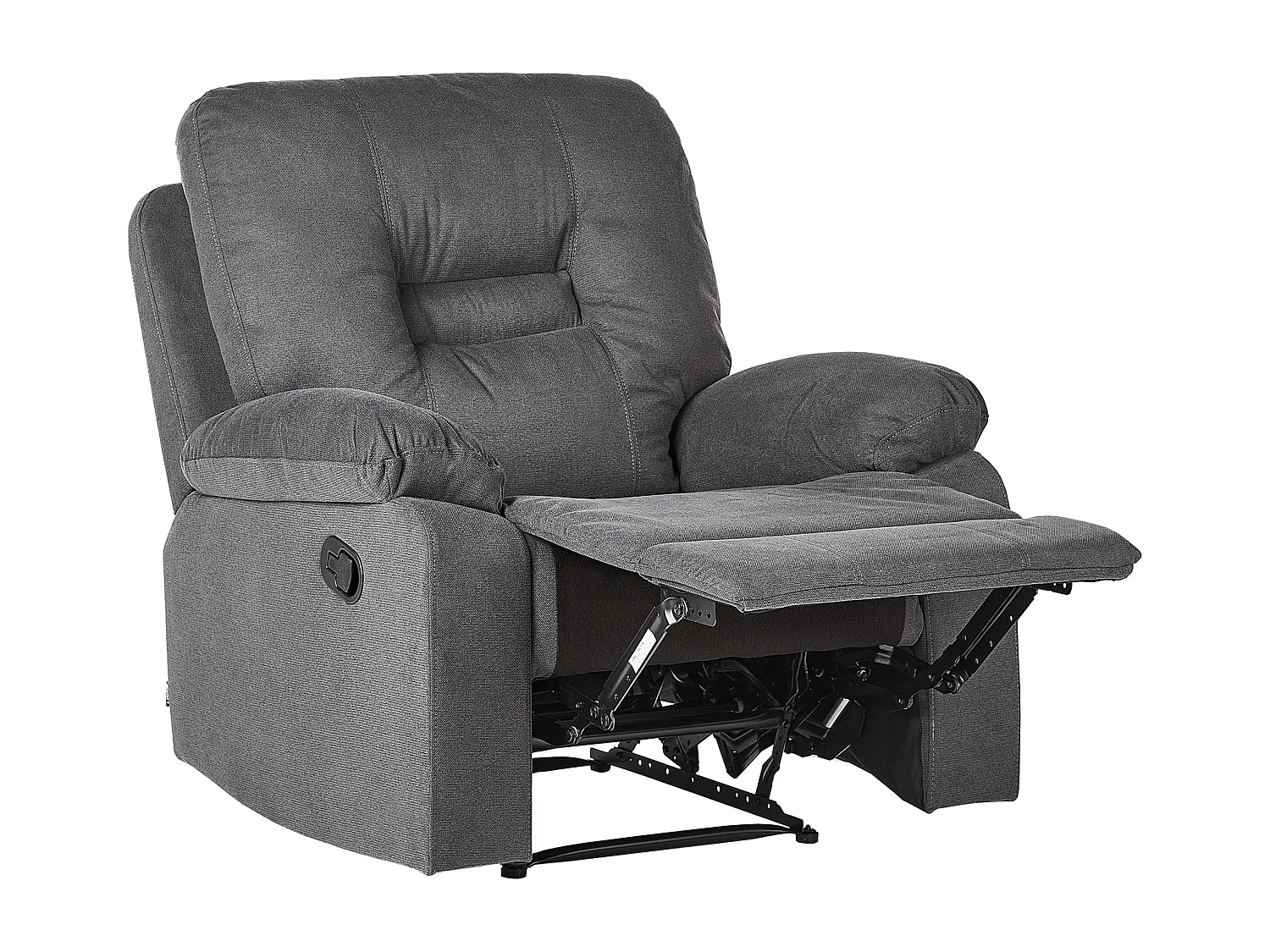 Fauteuil inclinable BERGEN Repose-pieds inclus Tissu Gris foncé
