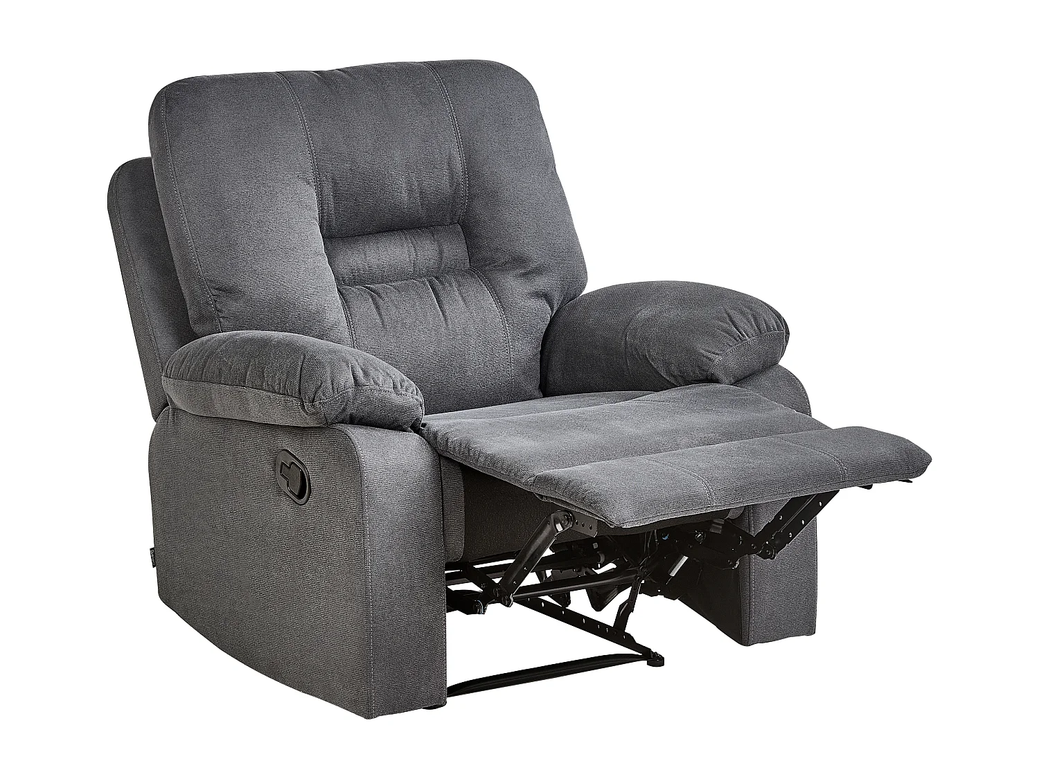 Fauteuil inclinable BERGEN Repose-pieds inclus Tissu Gris foncé