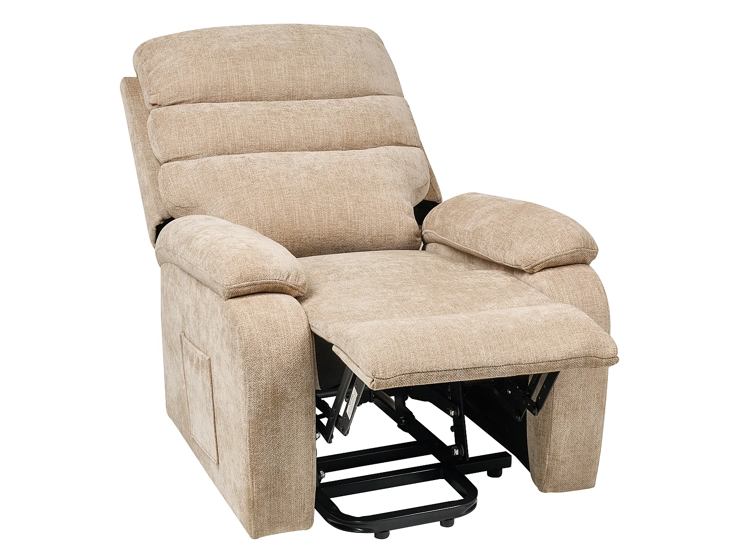 Electric Recliner Chair RISE with Footrest Fabric Beige