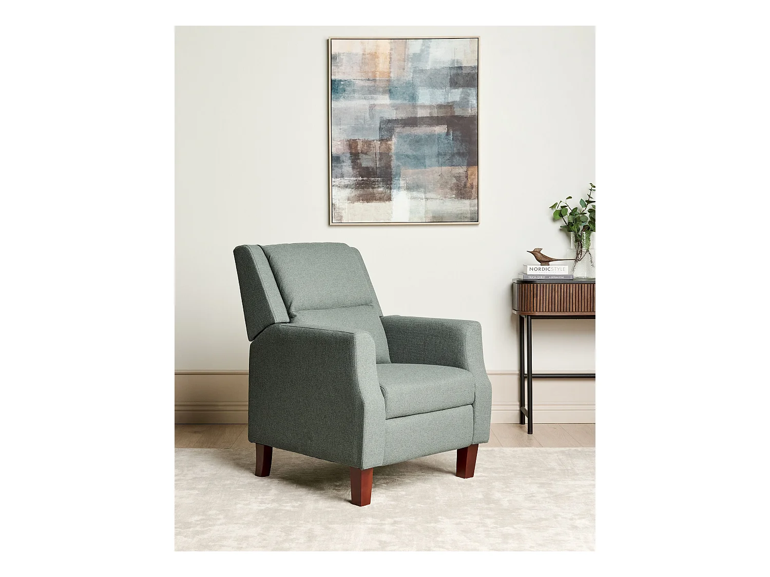 Fauteuil inclinable EGERSUND Repose-pieds inclus Tissu Vert clair