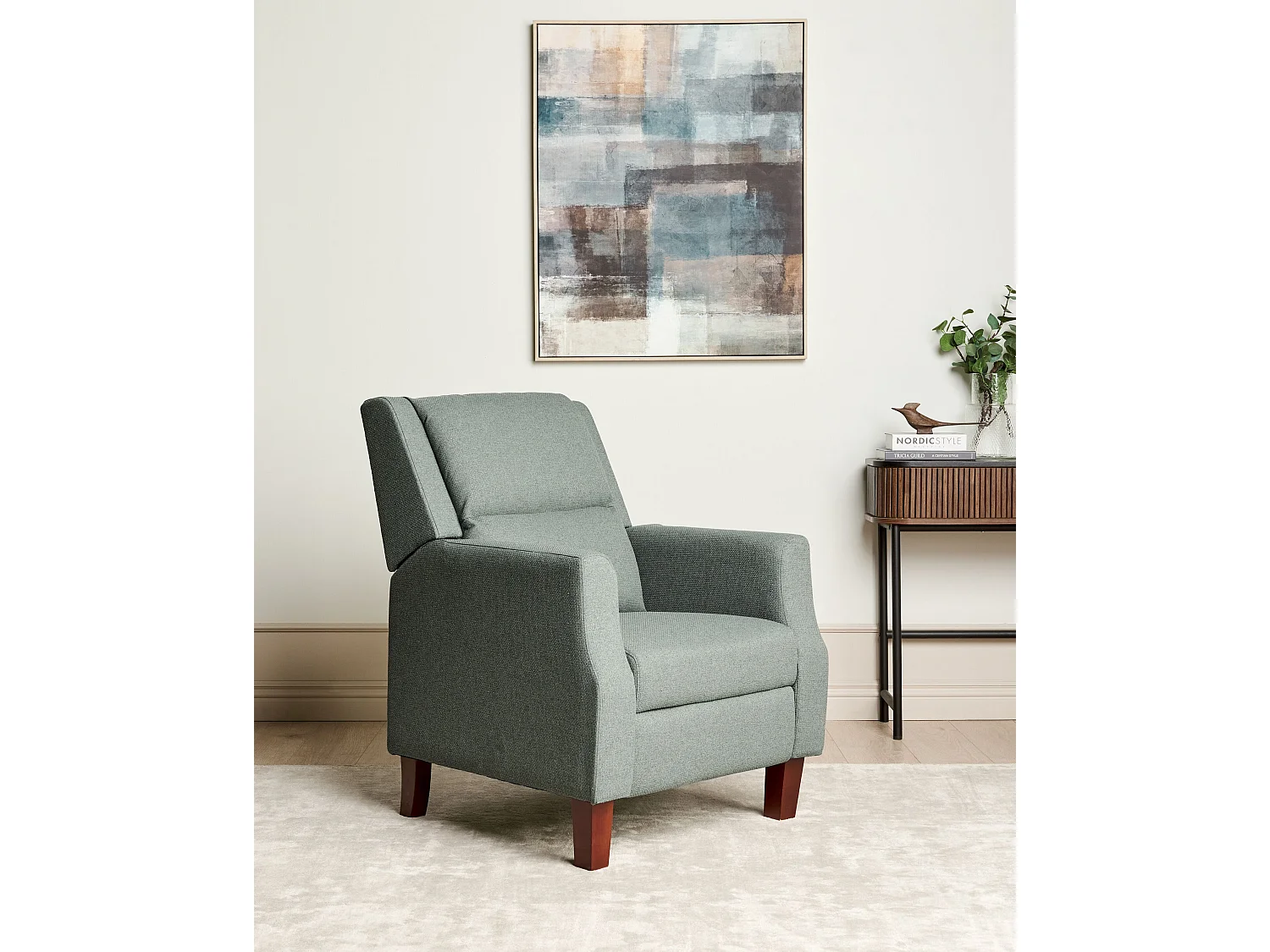Fauteuil inclinable EGERSUND Repose-pieds inclus Tissu Vert clair