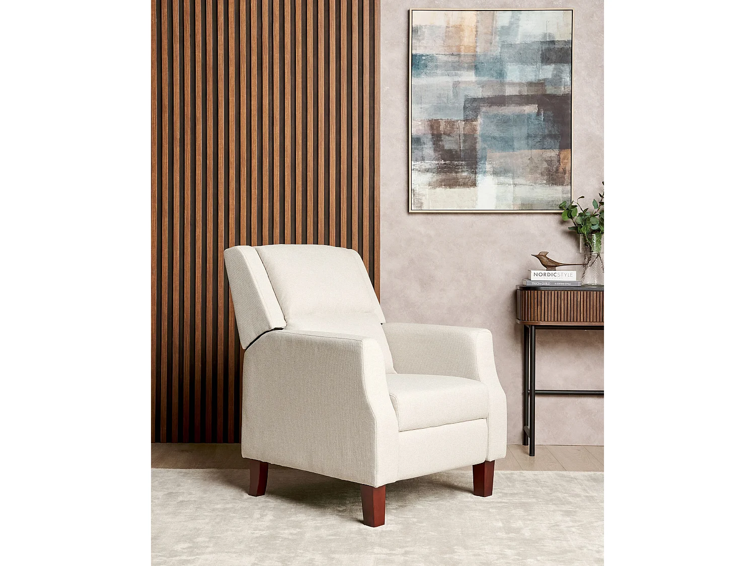 Relaxfauteuil EGERSUND Stof Lichtbeige