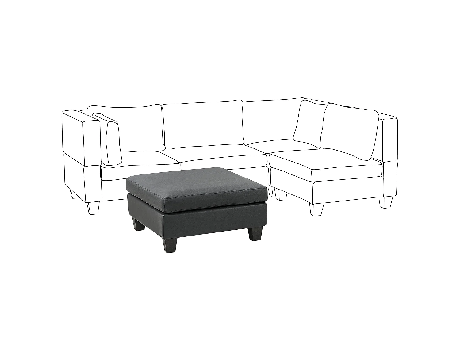 Ottoman UNSTAD Cuir PU Noir