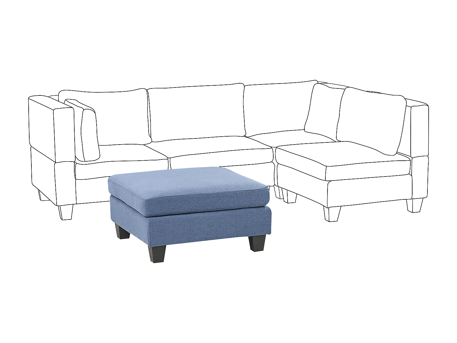 Ottomane UNSTAD Stoff Blau