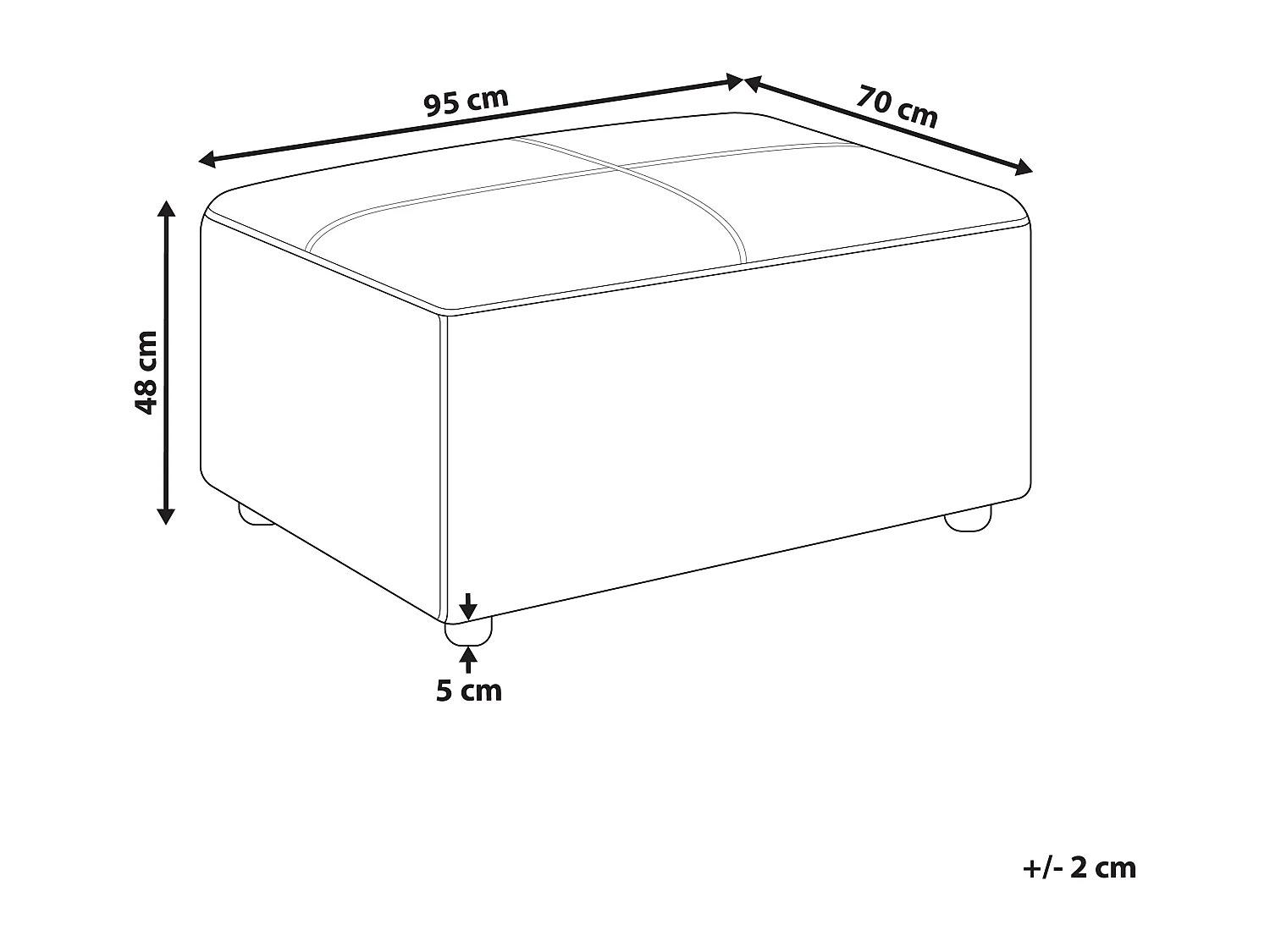 Ottoman KOHLO Tissu Beige clair