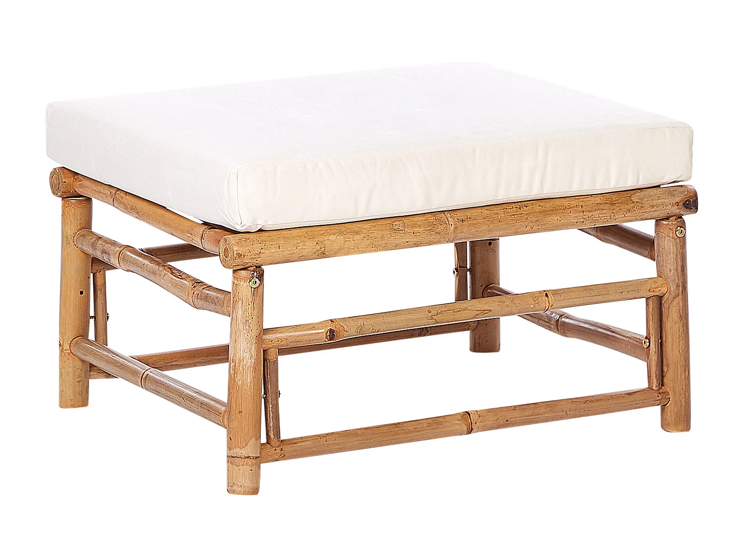 Ottoman de jardin CERRETO Bambou Blanc cassé