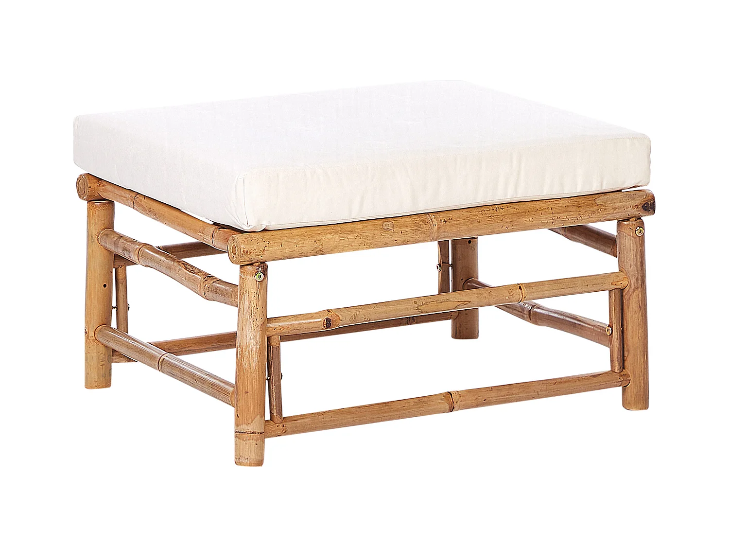 Ottoman de jardin CERRETO Bambou Blanc cassé