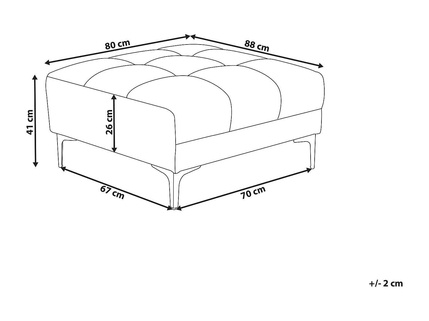 Ottoman ALNES Tissu Vert foncé