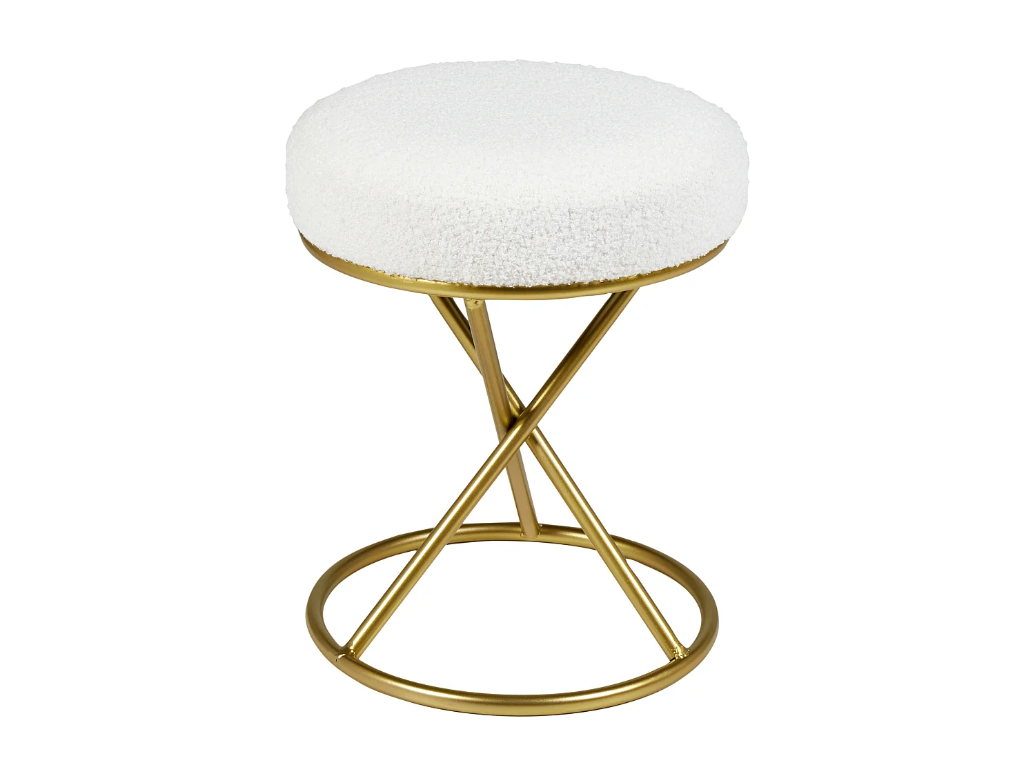 Hocker PRESHO Bouclé Cremeweiss