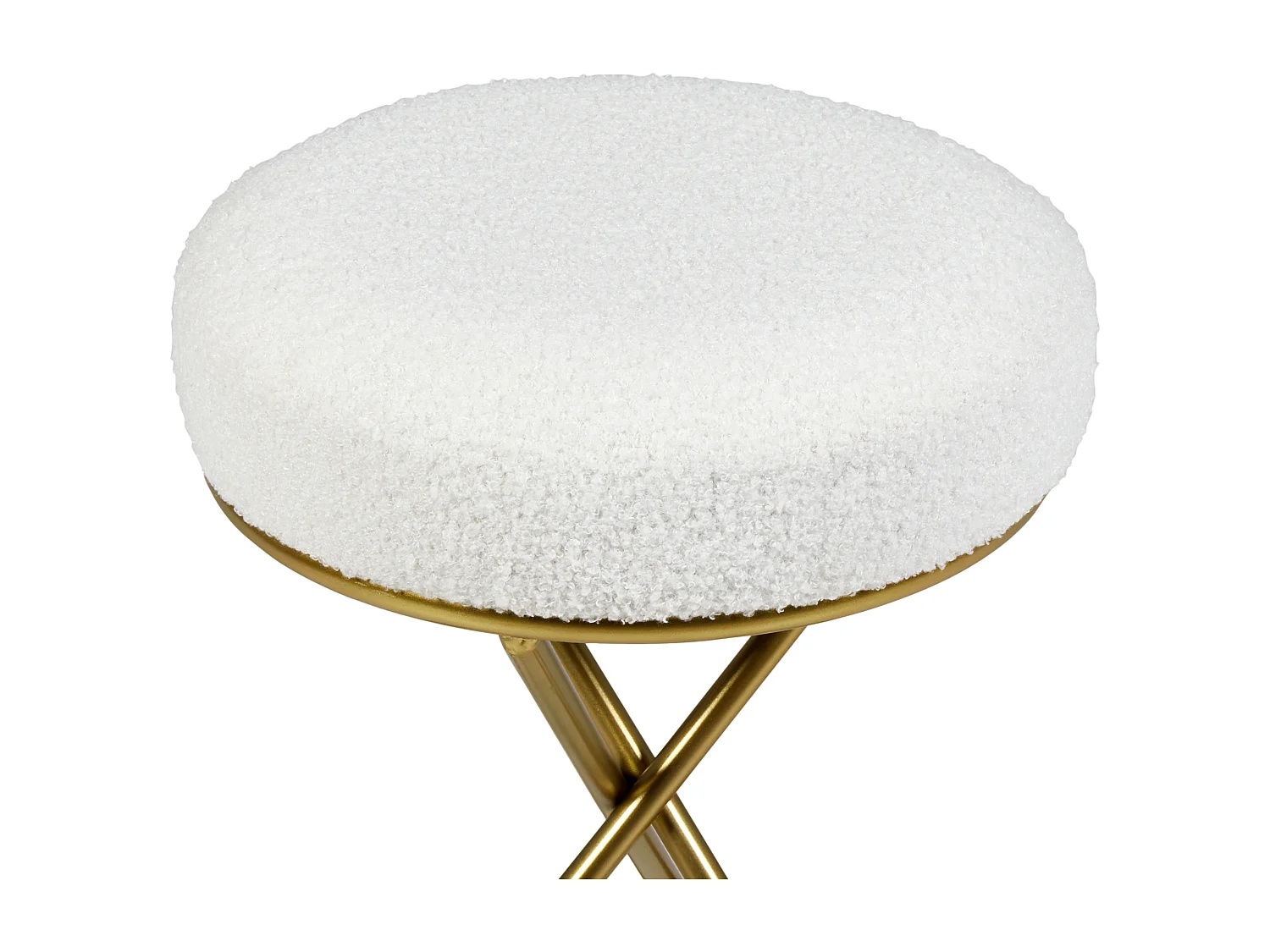 Hocker PRESHO Bouclé Cremeweiss