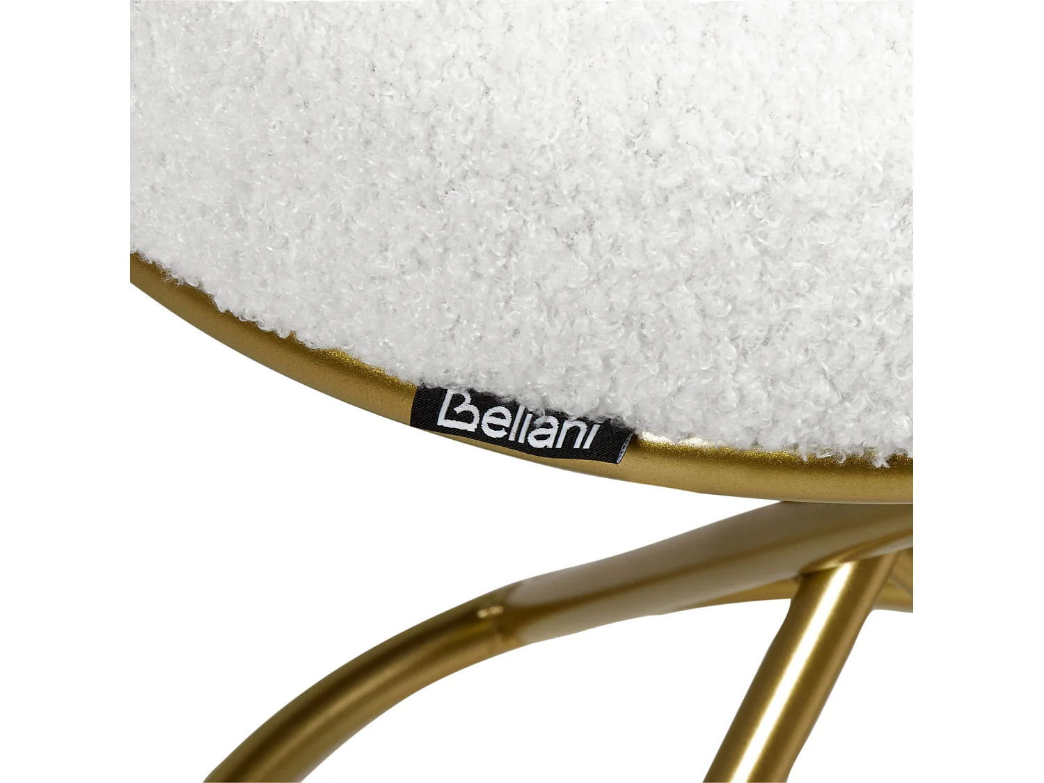 Hocker PRESHO Bouclé Cremeweiss