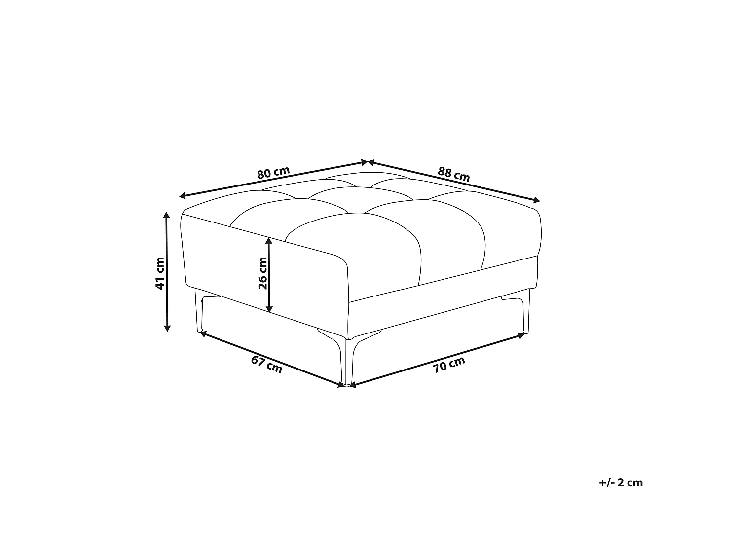 Ottoman ALNES Tissu Blanc cassé