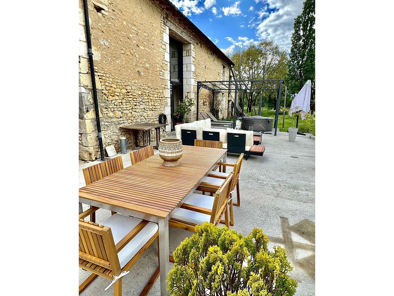 Tavolo da pranzo da giardino VIAREGGIO 200 cm 90 cm Legno di teak certificato FSC® Marrone