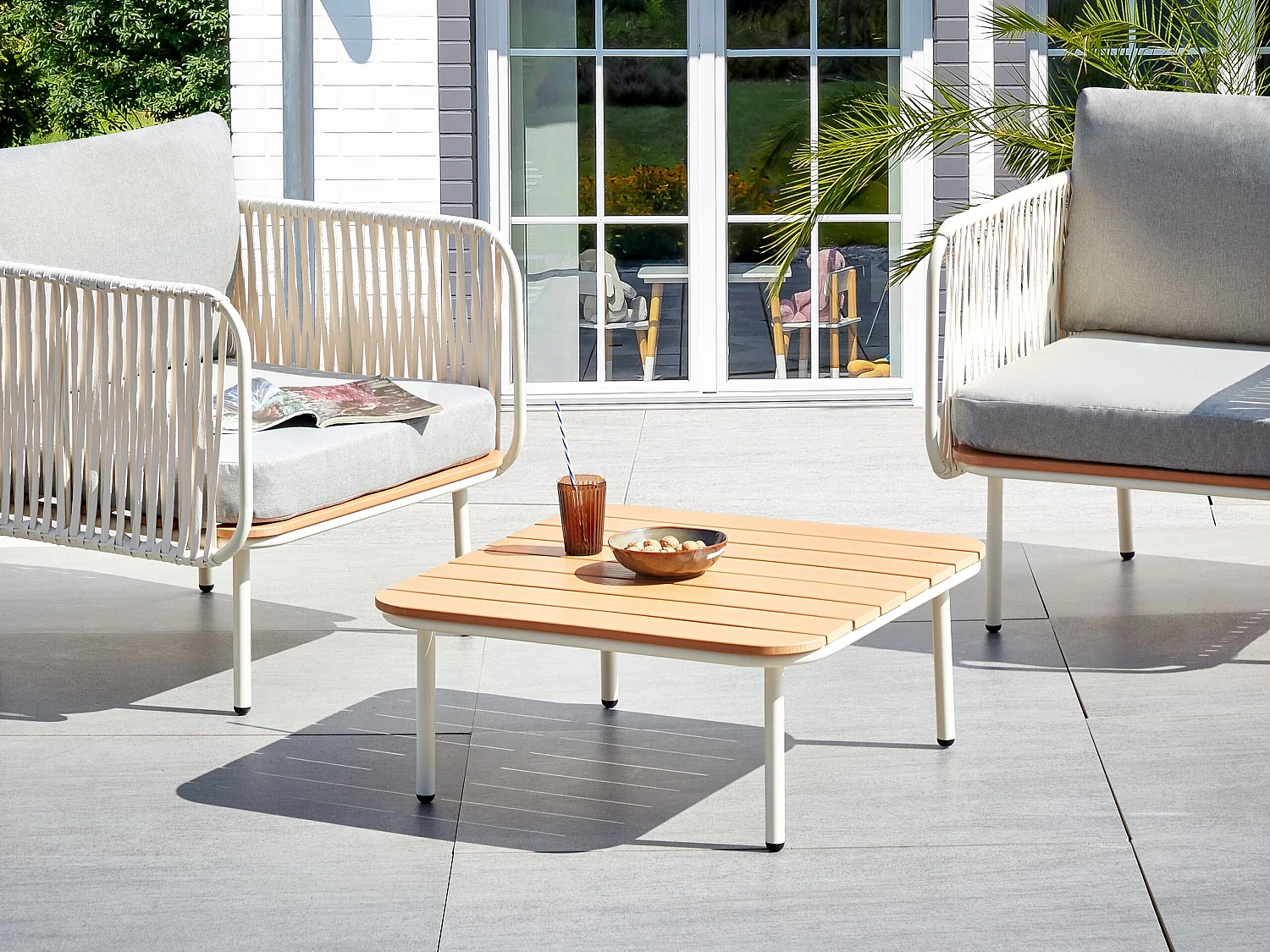 Tuintafel Kunststof Lichte houtkleur SENISE