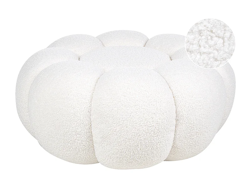 Pouf BEAUFORT Bouclé Blanc cassé