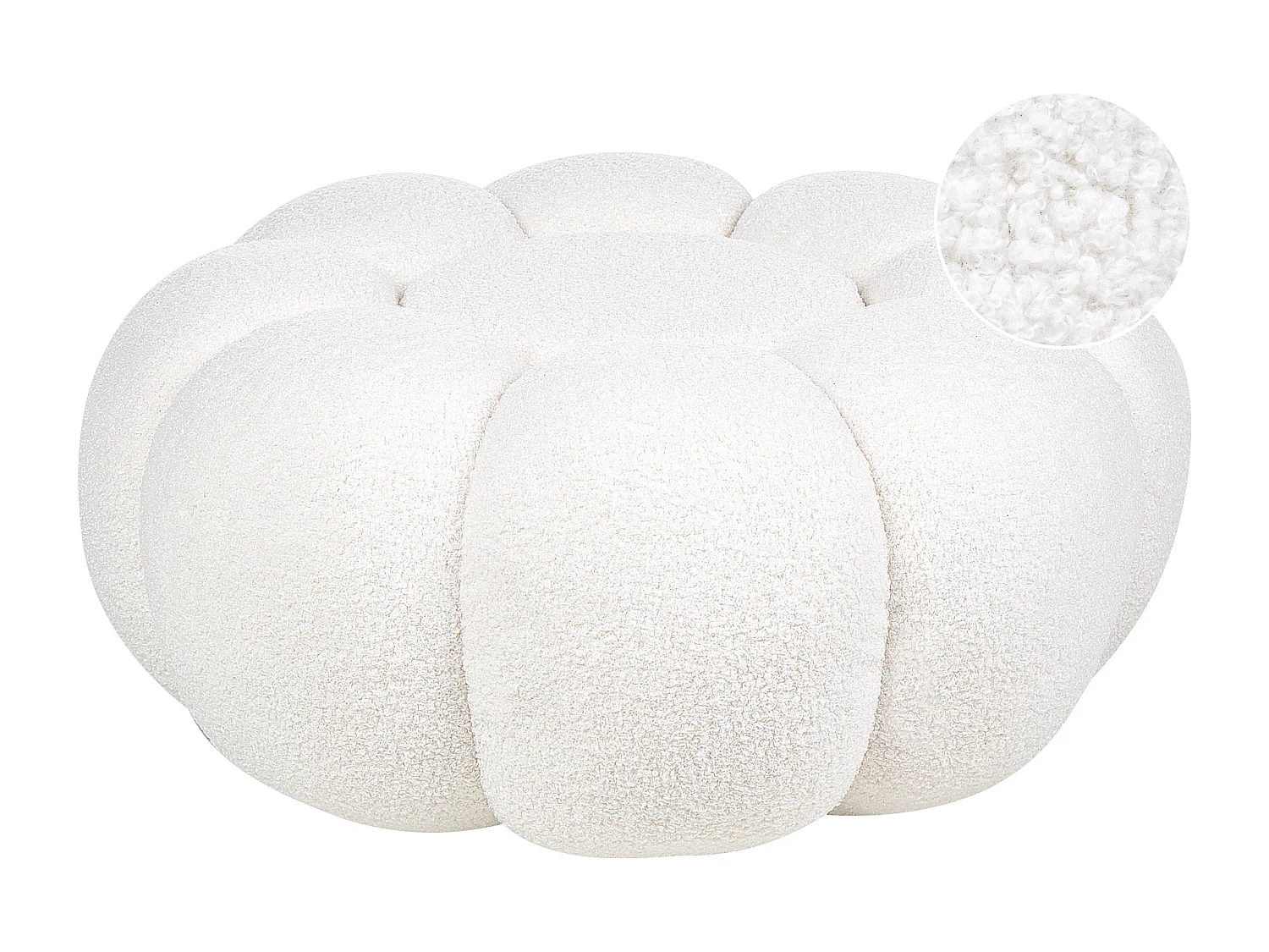 Pouf BEAUFORT Bouclé Blanc cassé
