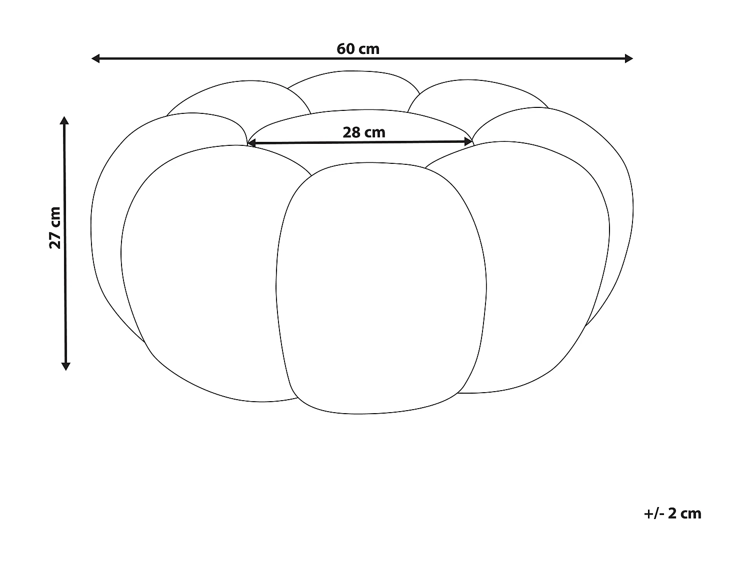 Pouf BEAUFORT Bouclé Blanc cassé