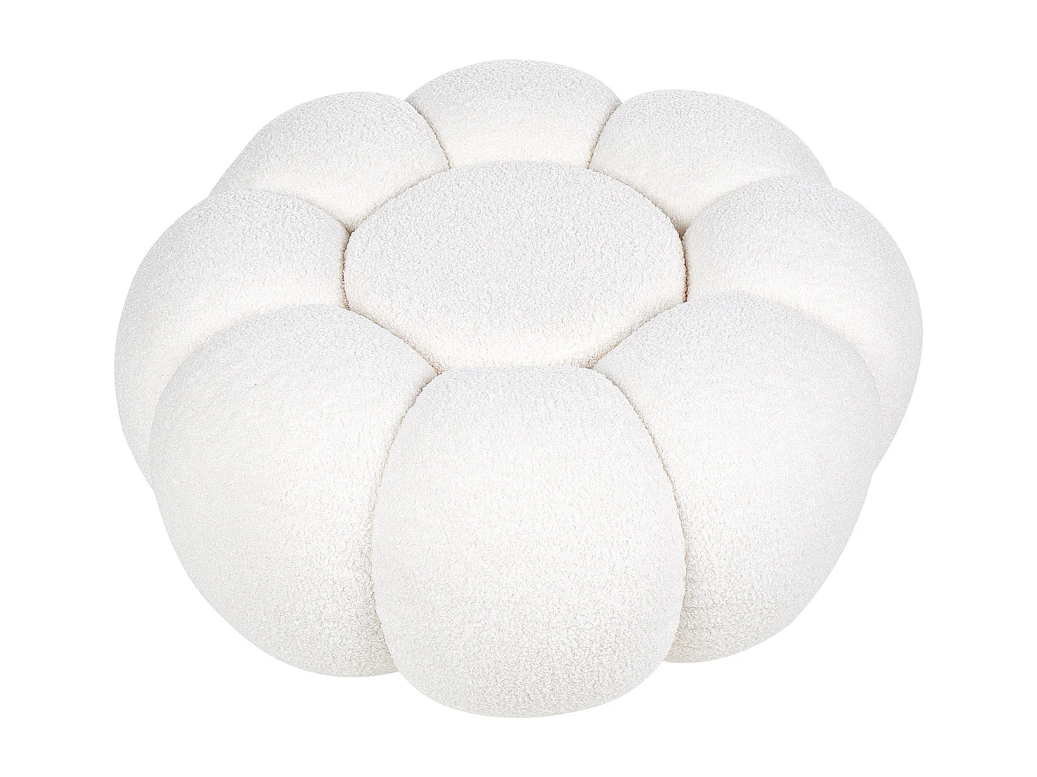 Pouf BEAUFORT Bouclé Blanc cassé