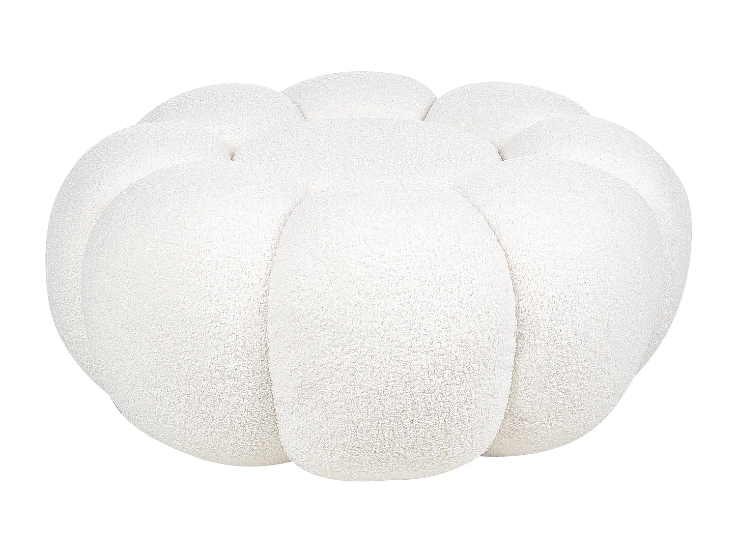 Poef BEAUFORT Bouclé Gebroken wit 60 cm 60 cm 27 cm