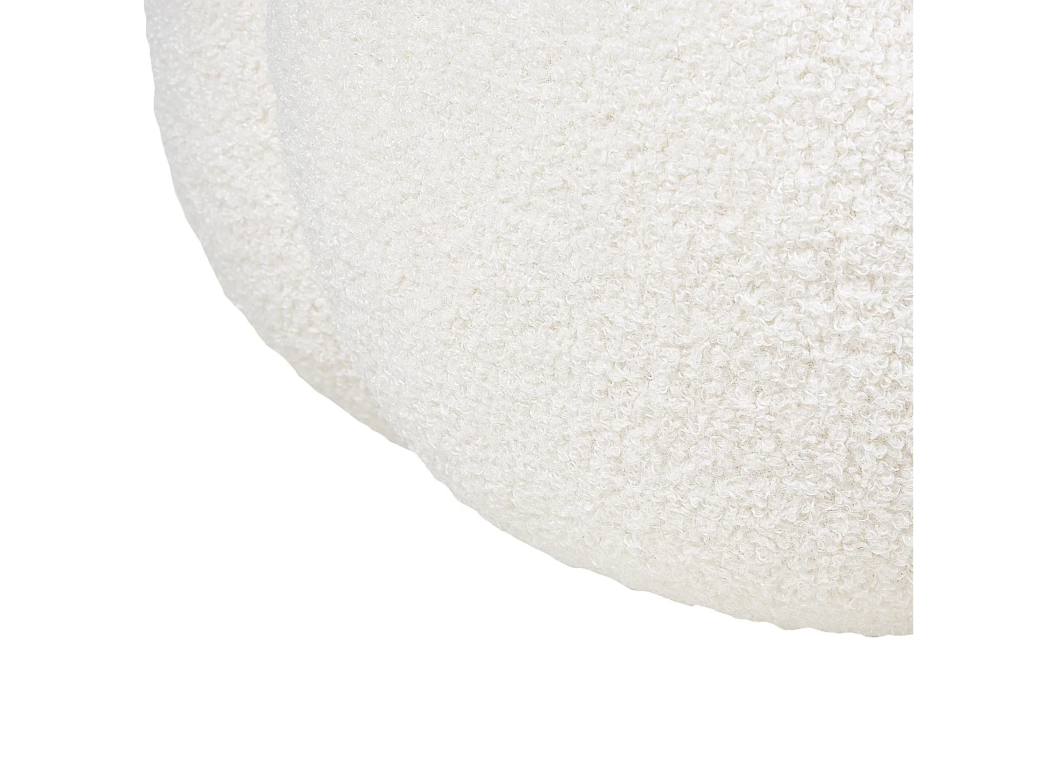 Poef BEAUFORT Bouclé Gebroken wit 60 cm 60 cm 27 cm