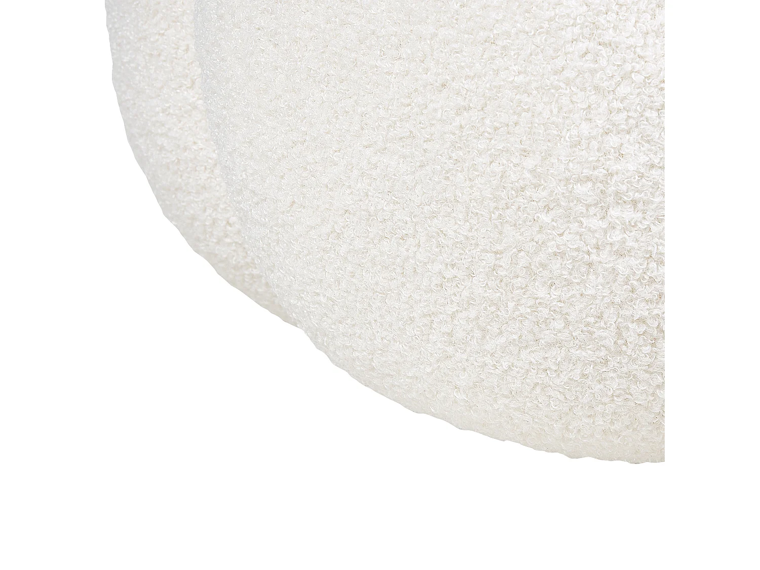 Pouf BEAUFORT Bouclé Blanc cassé 60 cm 60 cm 27 cm