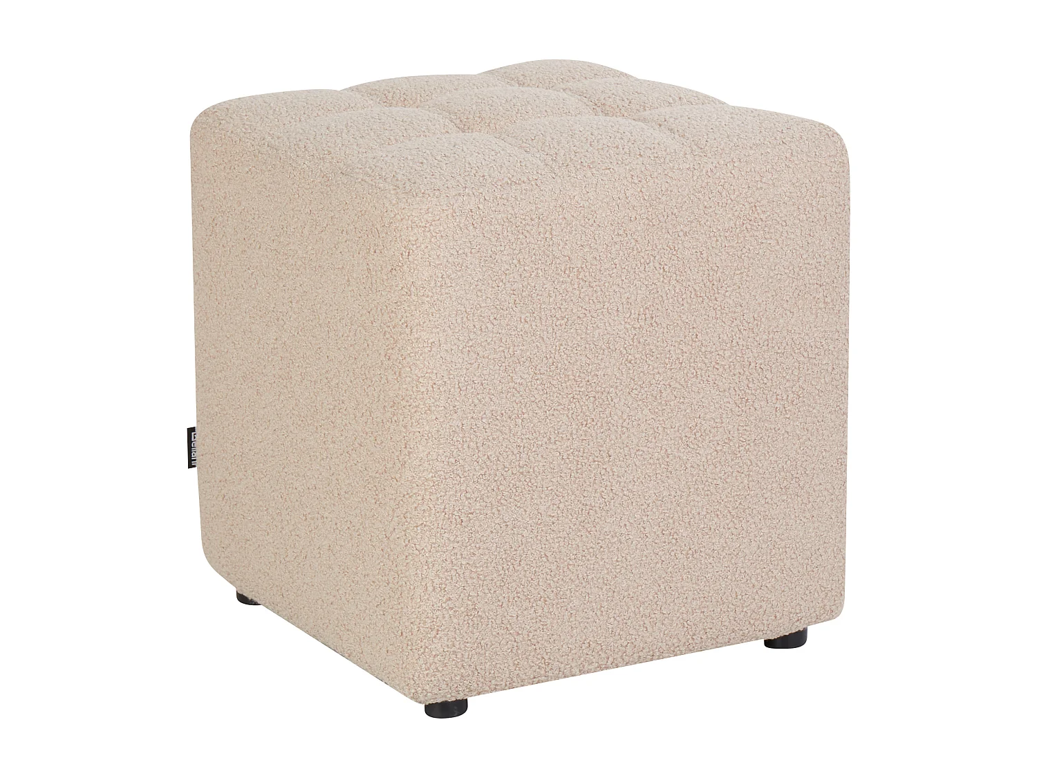 Poef KANSAS Bouclé Beige 38 cm 38 cm 39 cm