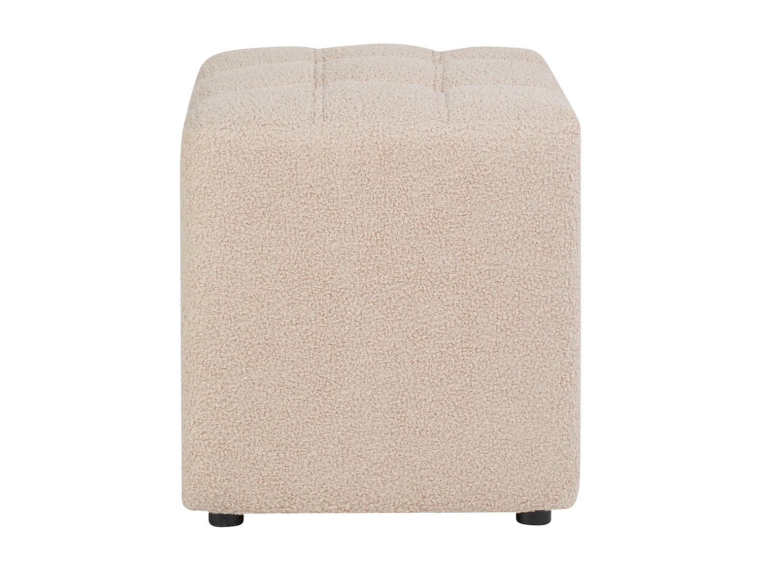 Poef KANSAS Bouclé Beige 38 cm 38 cm 39 cm