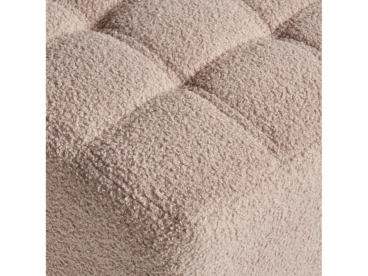 Poef KANSAS Bouclé Beige 38 cm 38 cm 39 cm