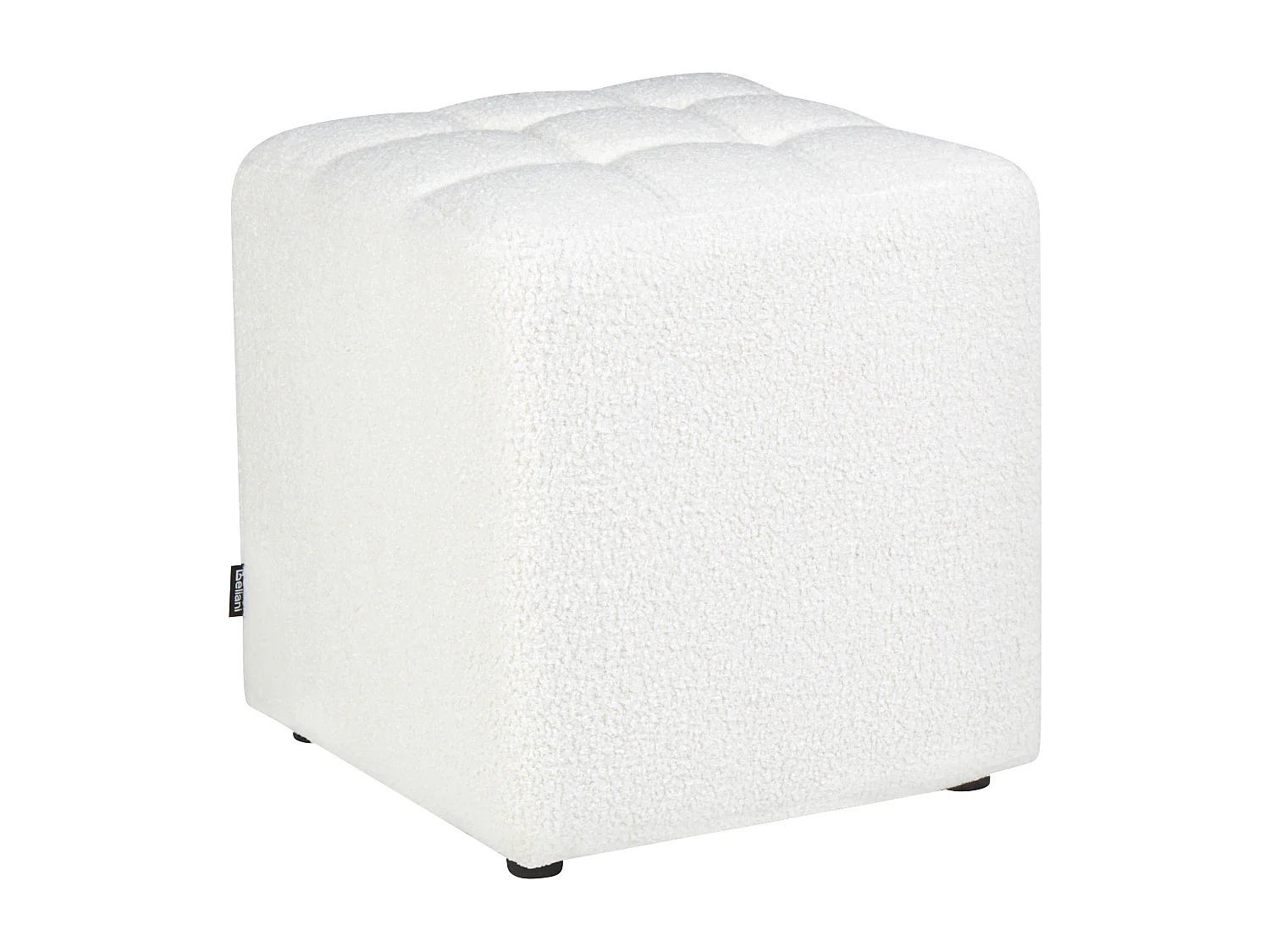 Puf KANSAS Bouclé Blanco 38 cm 38 cm 39 cm