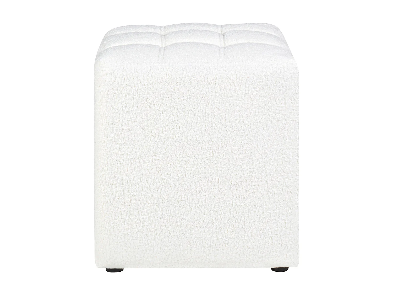 Puf KANSAS Bouclé Blanco 38 cm 38 cm 39 cm