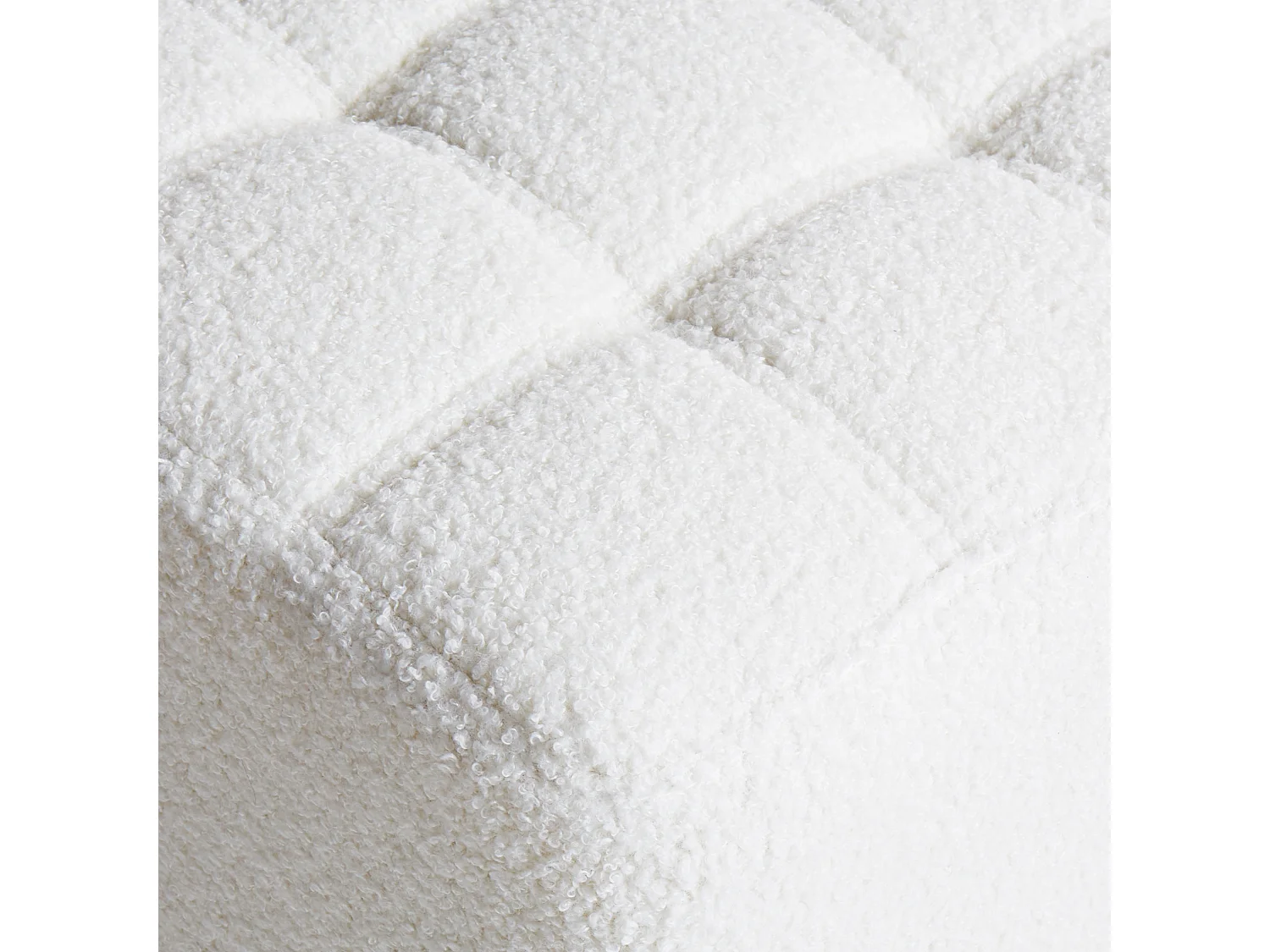 Puf KANSAS Bouclé Blanco 38 cm 38 cm 39 cm