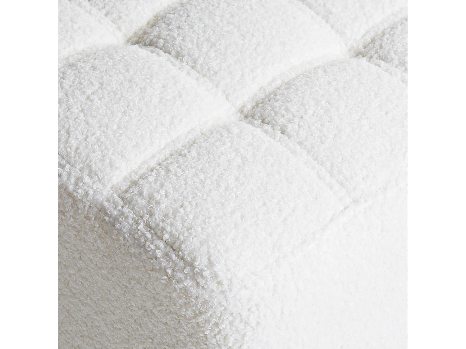 Poef KANSAS Bouclé Wit 38 cm 38 cm 39 cm