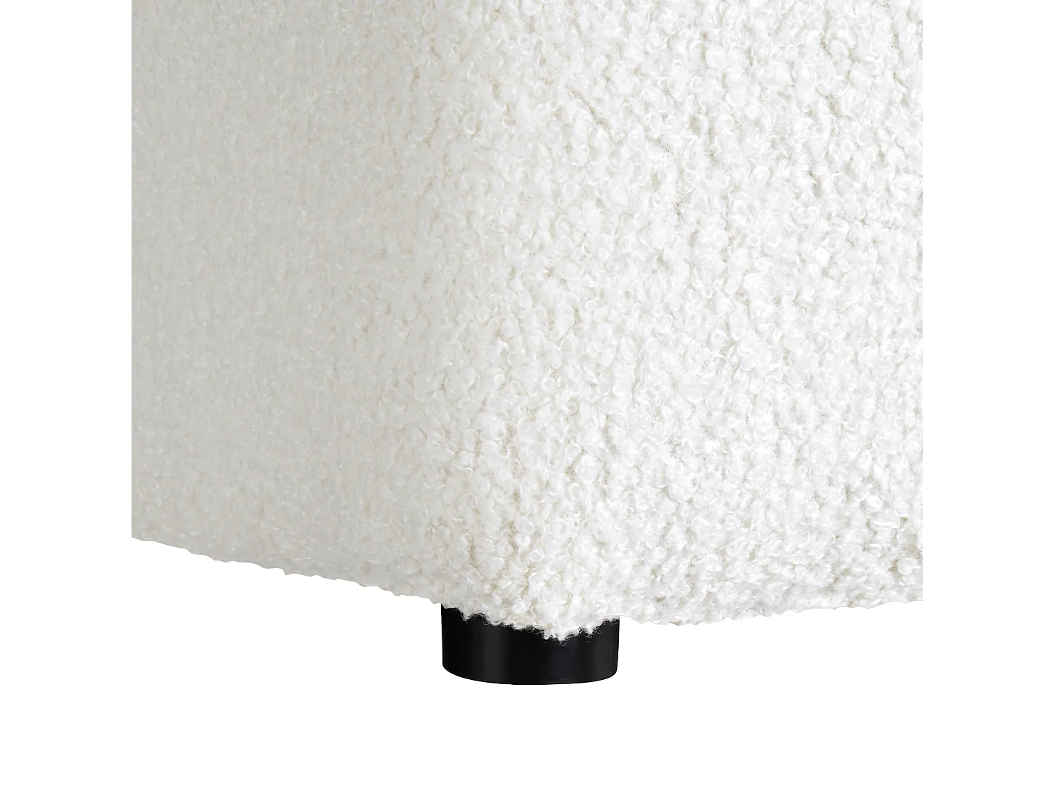 Poef KANSAS Bouclé Wit 38 cm 38 cm 39 cm