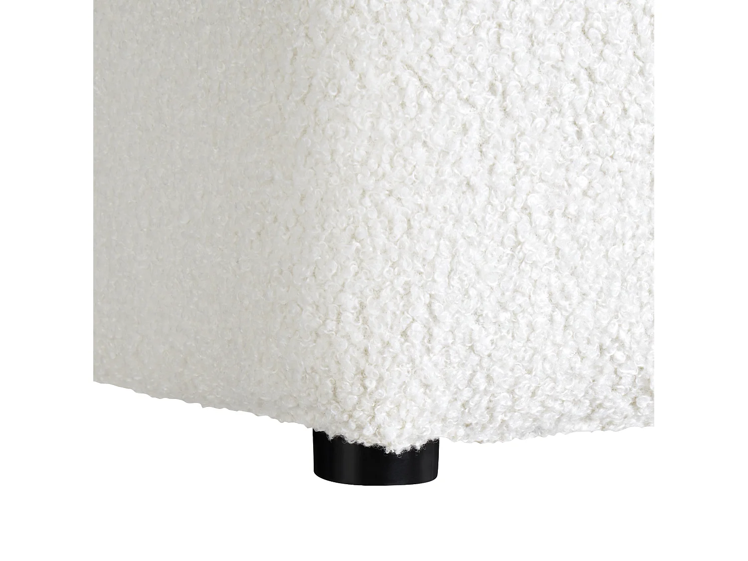 Poef KANSAS Bouclé Wit 38 cm 38 cm 39 cm