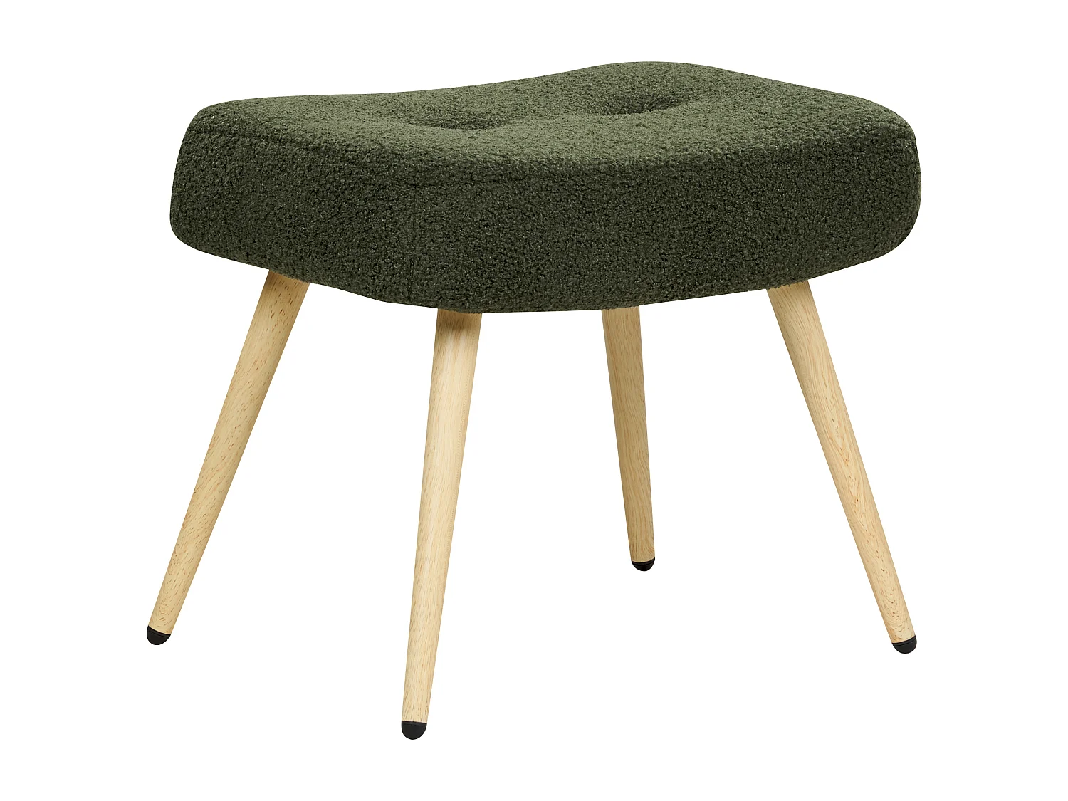 Oorfauteuil VEJLE met voetenbank Bouclé Donkergroen