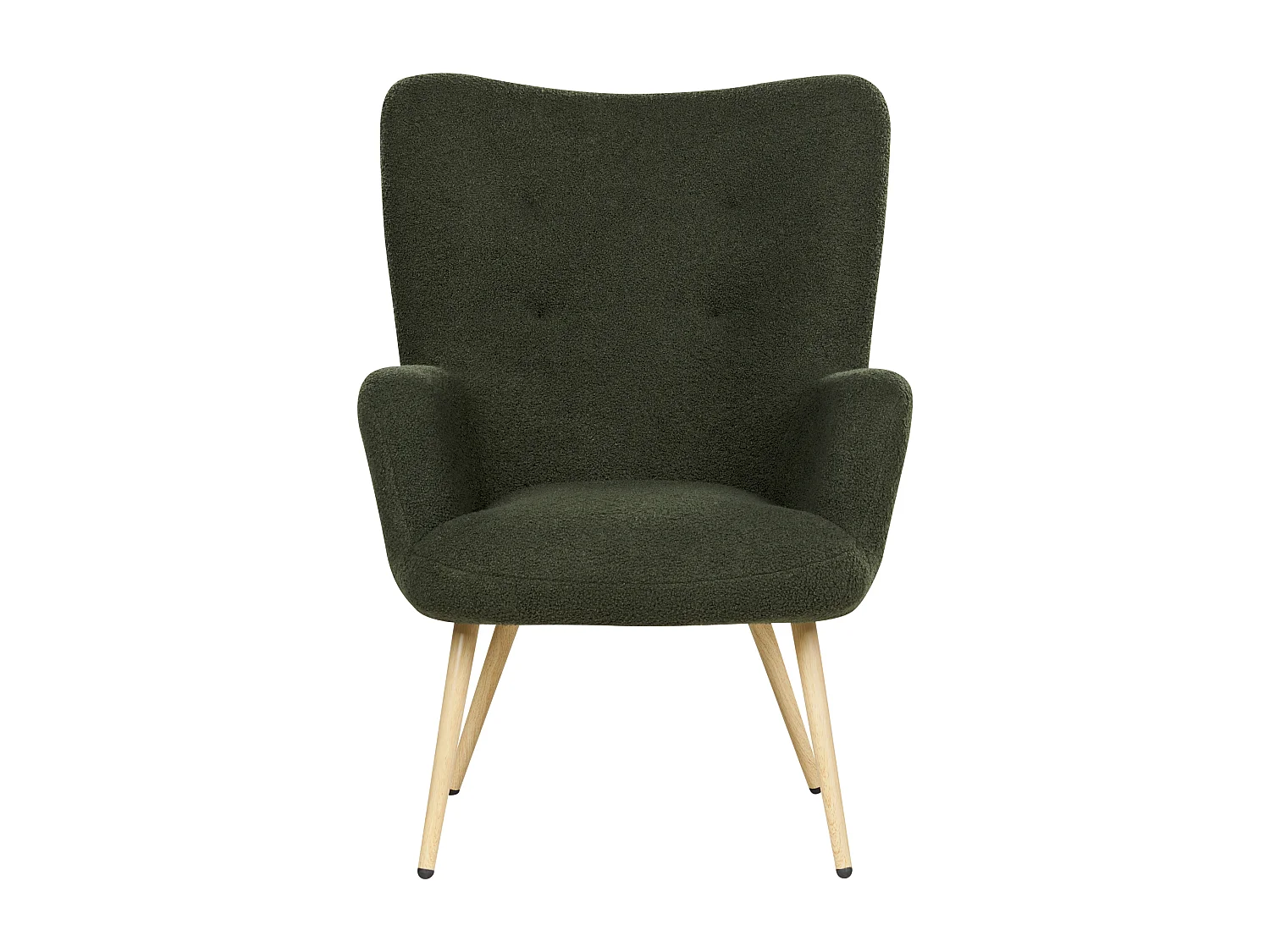 Fauteuil à oreilles VEJLE Bouclé Vert foncé