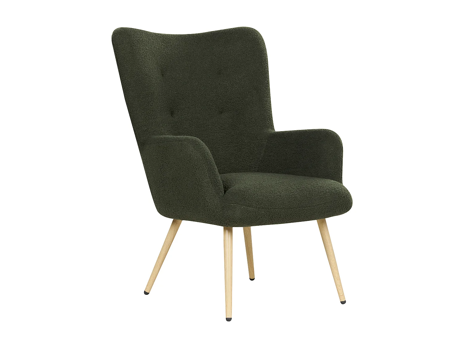 Fauteuil à oreilles VEJLE Bouclé Vert foncé