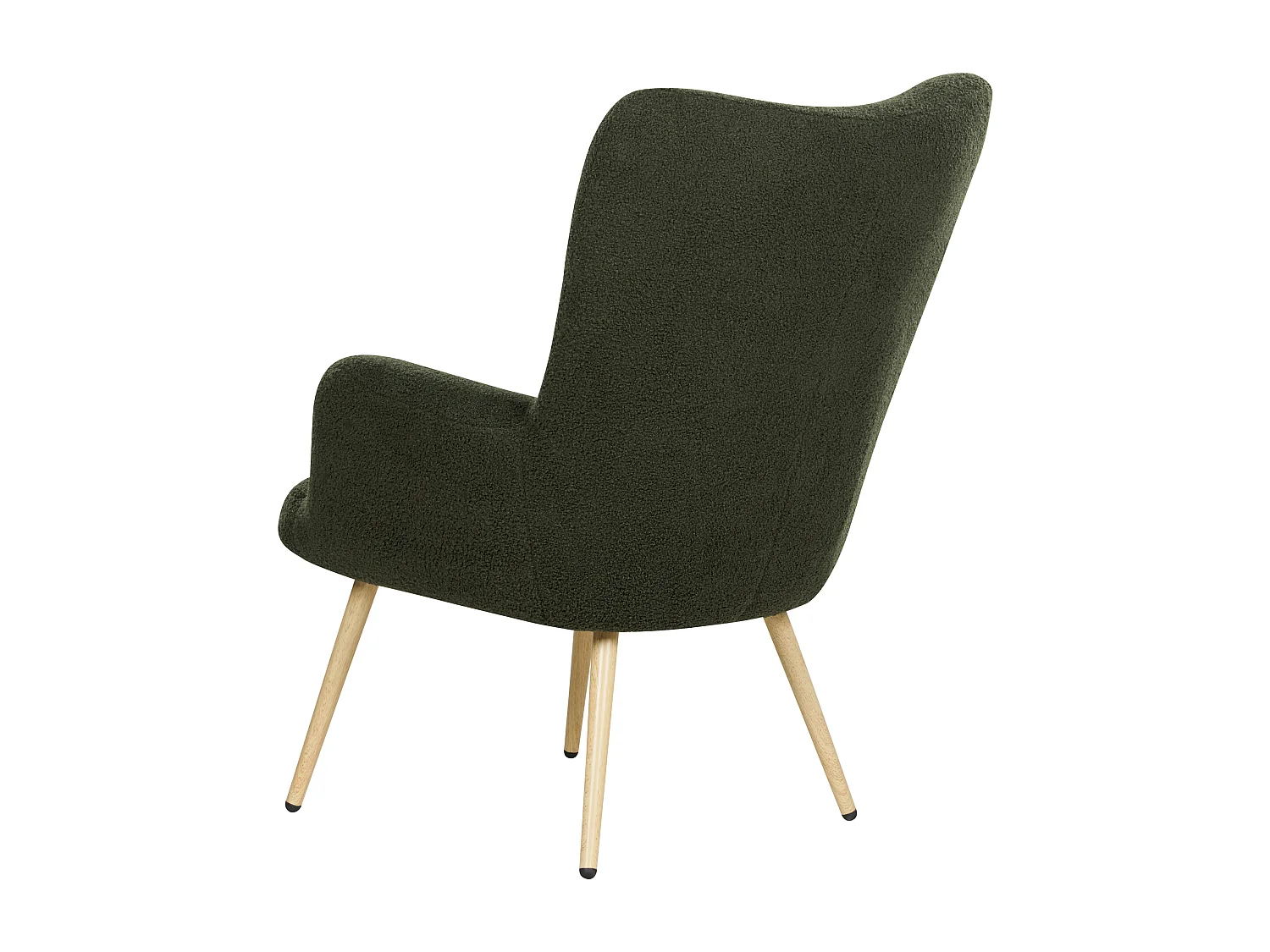 Oorfauteuil VEJLE met voetenbank Bouclé Donkergroen