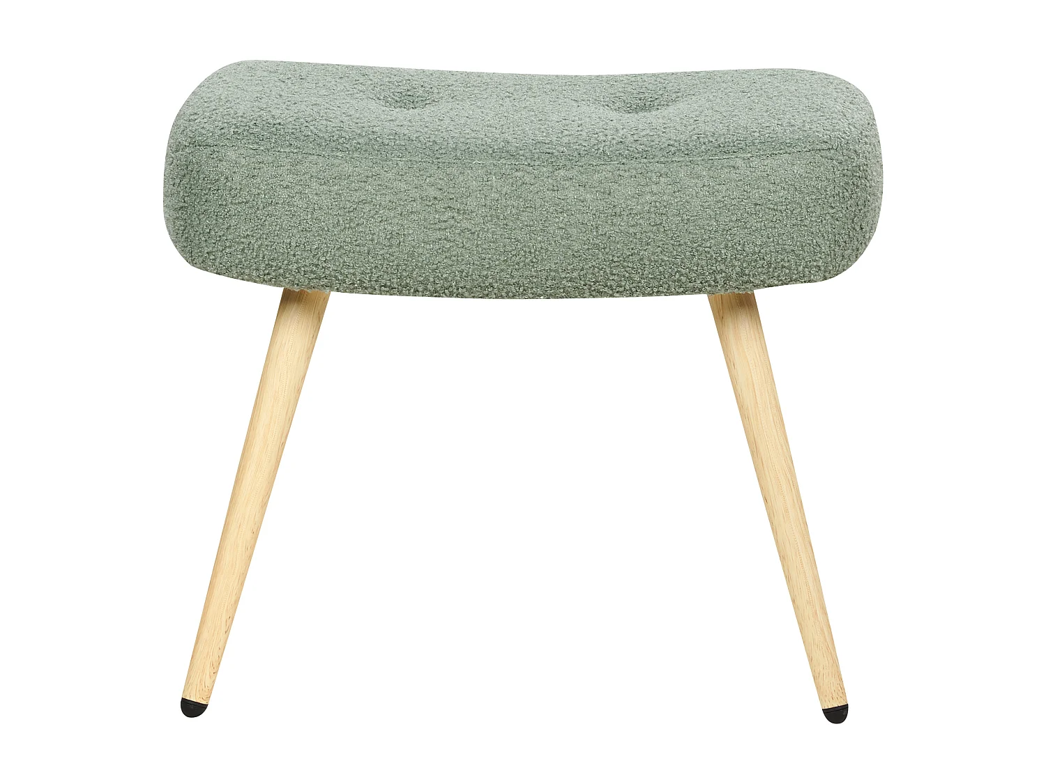 Oorfauteuil VEJLE met voetenbank Bouclé Lichtgroen