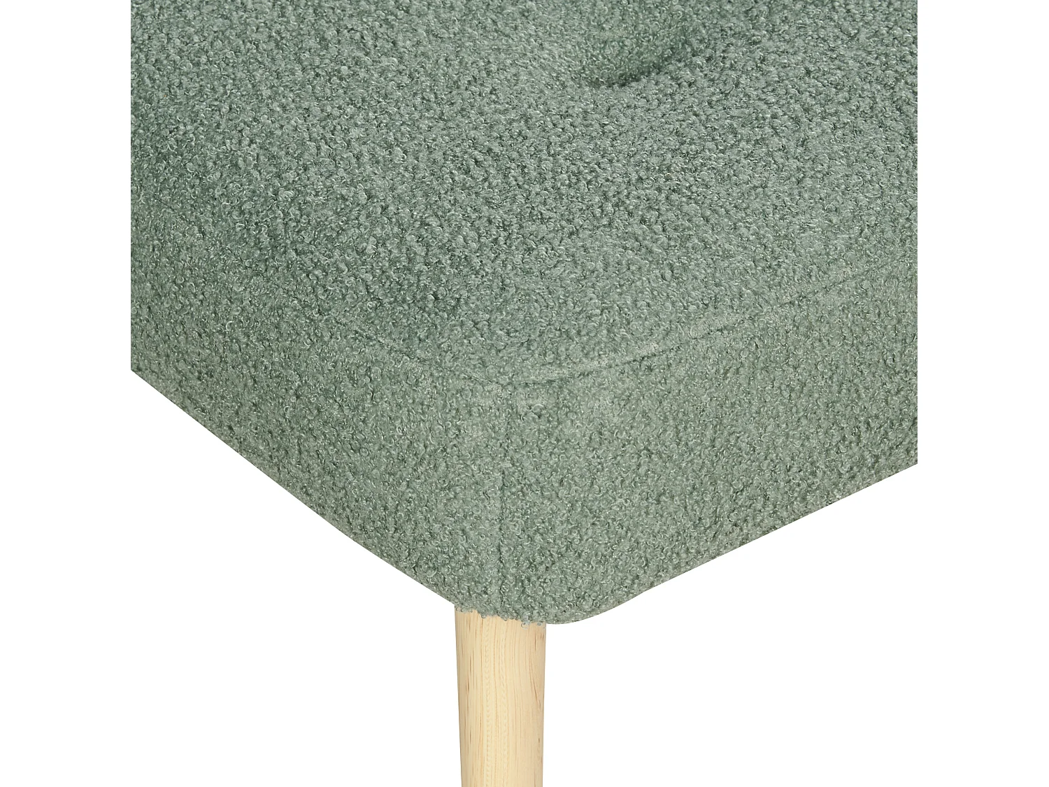 Oorfauteuil VEJLE met voetenbank Bouclé Lichtgroen