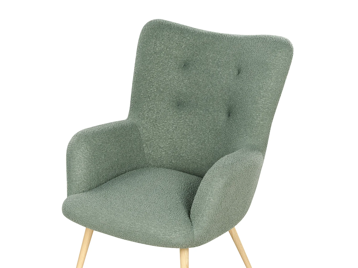 Fauteuil à oreilles VEJLE Bouclé Vert clair