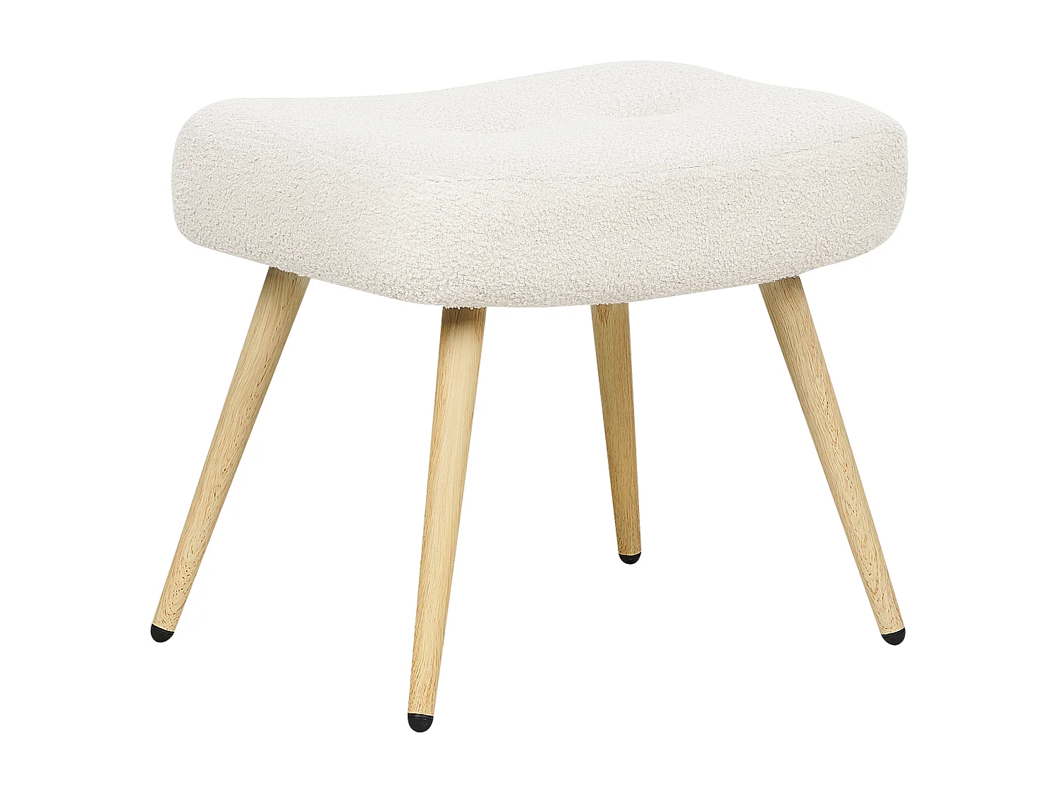 Poltrona Wingback VEJLE con poggiapiedi Bouclé Bianco sporco