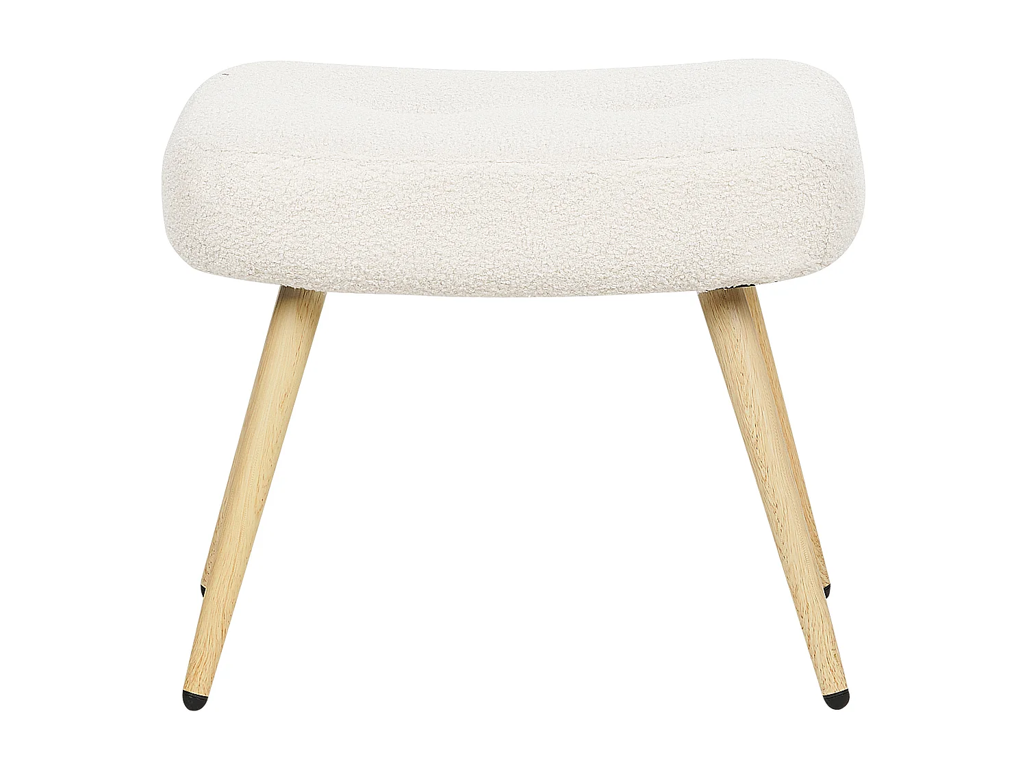 Poltrona Wingback VEJLE con poggiapiedi Bouclé Bianco sporco