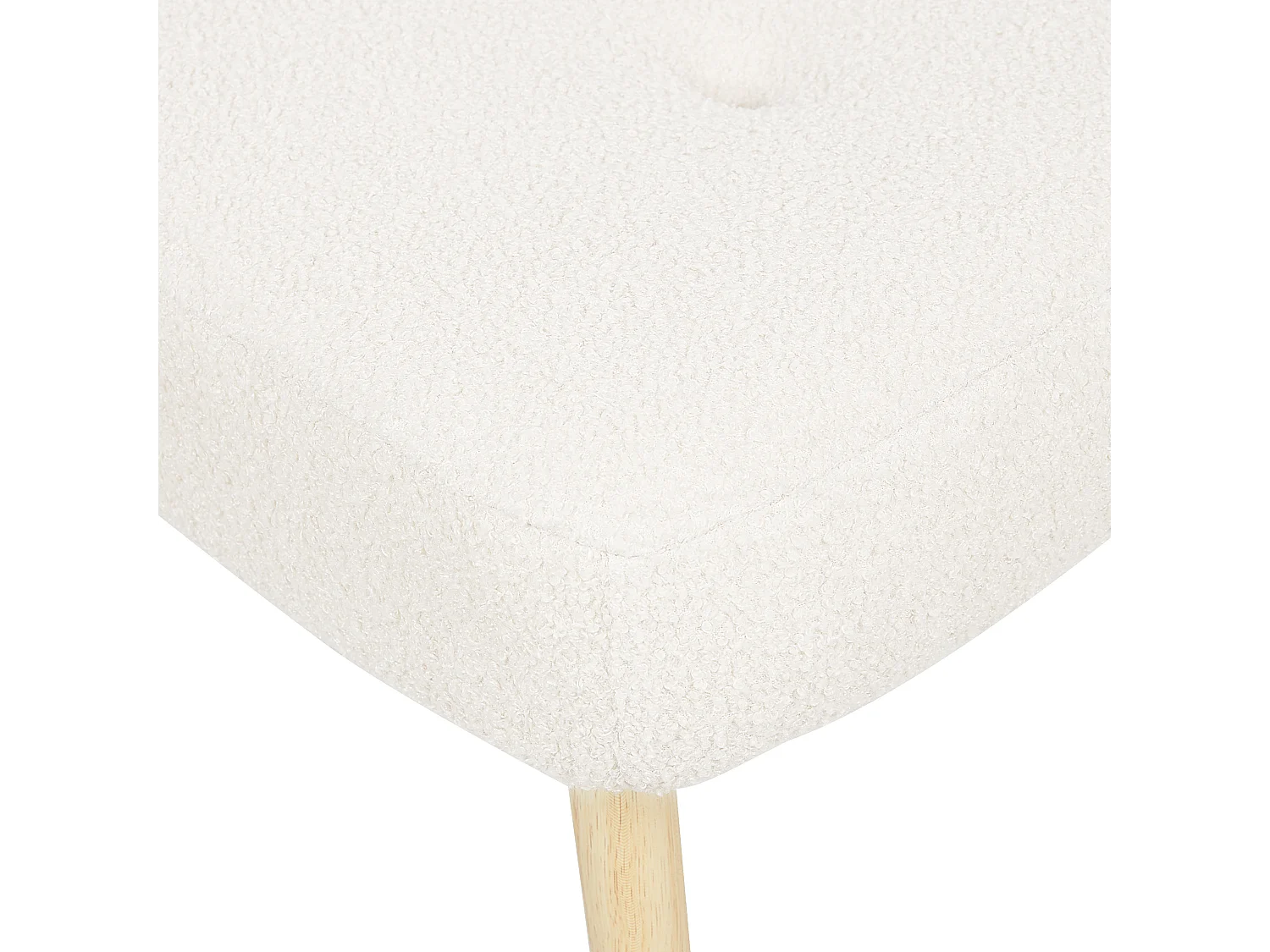 Poltrona Wingback VEJLE con poggiapiedi Bouclé Bianco sporco