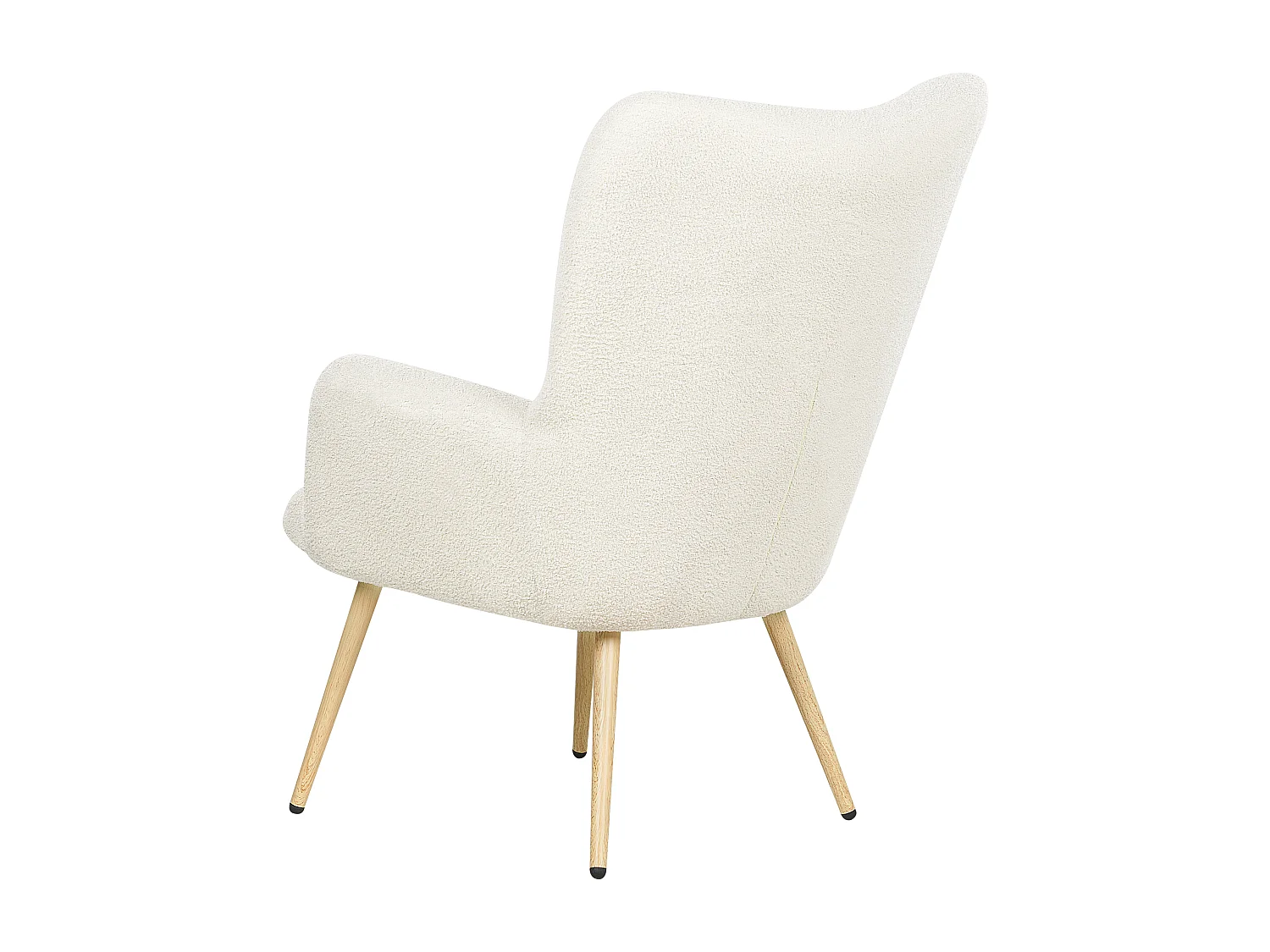 Fauteuil à oreilles VEJLE Bouclé Blanc cassé