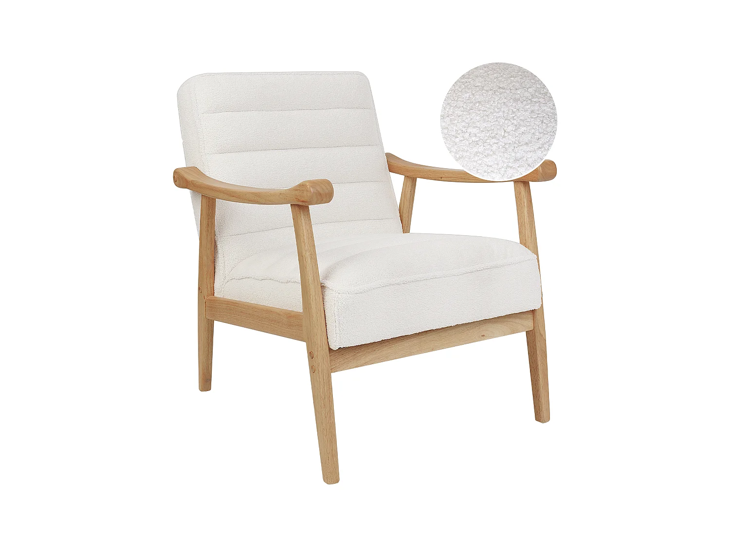 Fauteuil LEKNES Bouclé Blanc cassé
