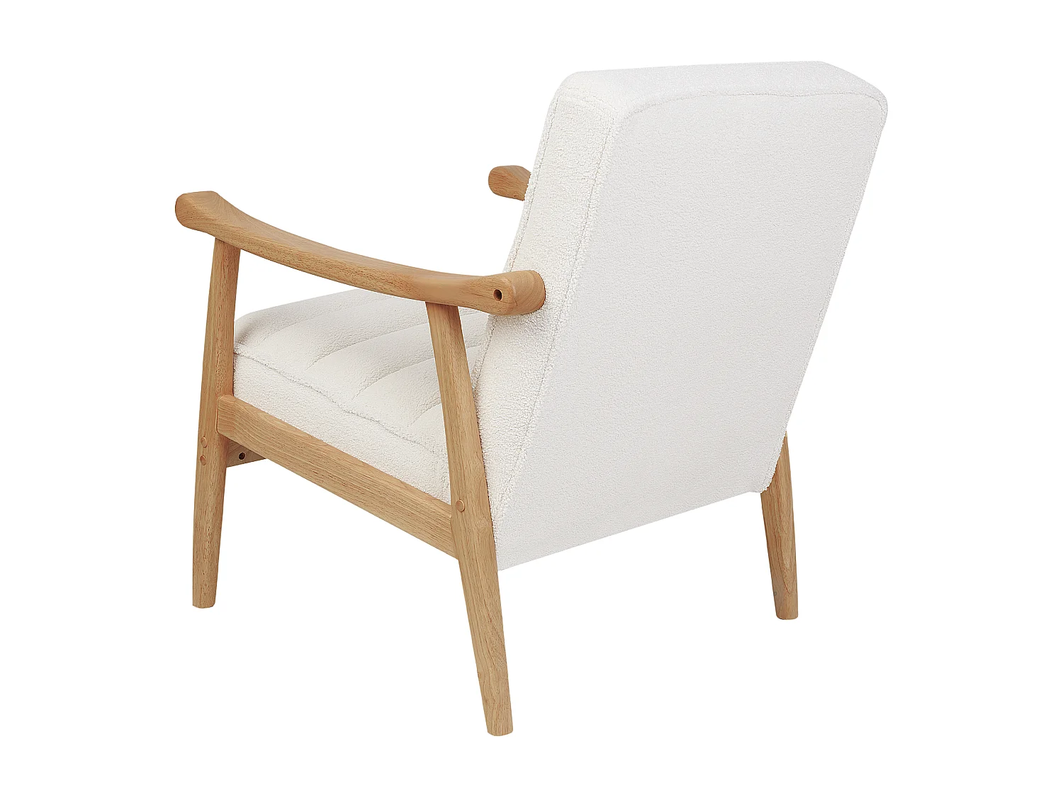 Fauteuil LEKNES Bouclé Blanc cassé